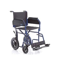 Foto van Moretti opvouwbare transportrolstoel - afneembare armleuningen en voetsteunen - blauw