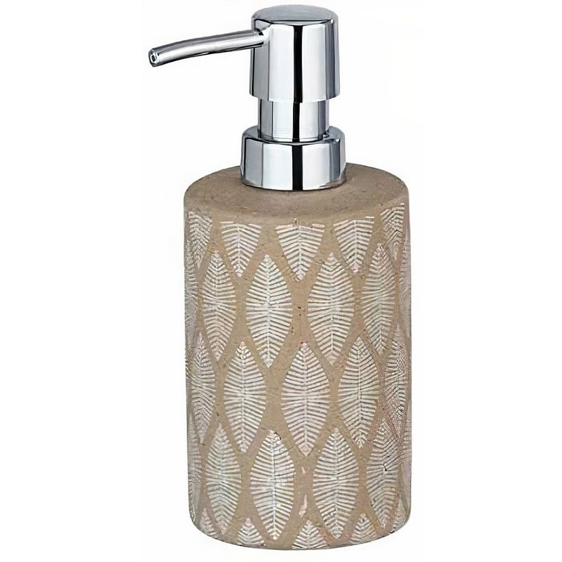 Foto van Wenko zeepdispenser tupian 300 ml 8,5 x 17 cm keramiek beige