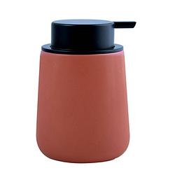 Foto van Msv zeeppompje/dispenser malmo - keramiek - terracotta/zilver - 8,5 x 12 cm - 300 ml - zeeppompjes