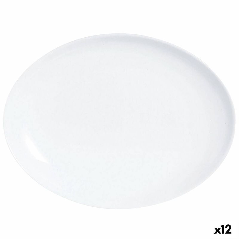 Foto van Serveerschaal luminarc diwali ovalen wit glas (33 x 25 cm) (12 stuks)