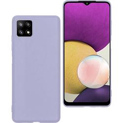 Foto van Basey samsung galaxy a22 4g hoesje siliconen back cover case - samsung a22 4g hoes silicone case hoesje - lila