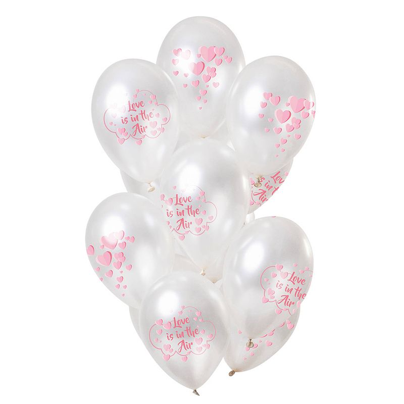 Foto van Ballonnen 'slove is in the air's metallic 30cm - 12 stuks