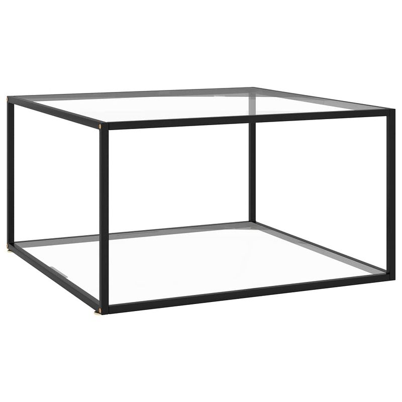 Foto van Vidaxl salontafel met gehard glas 90x90x50 cm zwart