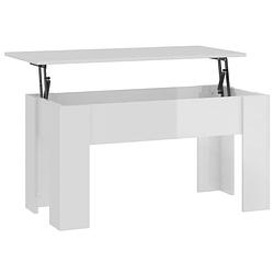 Foto van The living store salontafel lift-top - hoogglans wit - 101 x 49 x 52 cm - multifunctioneel