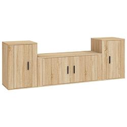 Foto van The living store tv-meubelset sonoma eiken - 100x34.5x40 cm - trendy en praktisch design