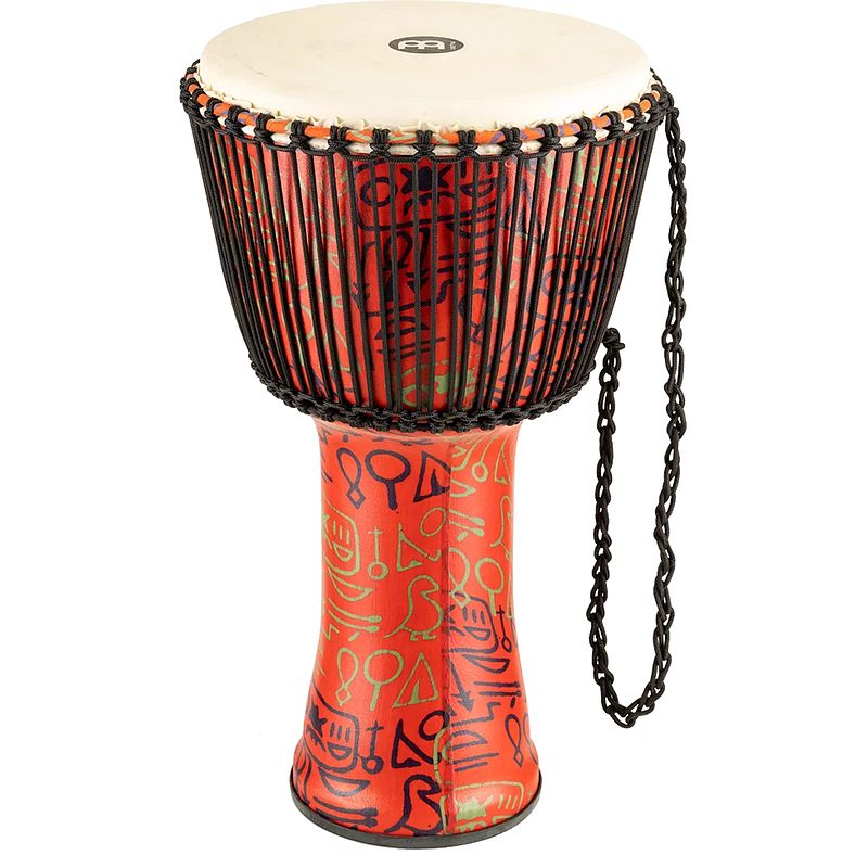 Foto van Meinl padj1 rope tuned travel series pharaoh'ss script 14 inch djembe