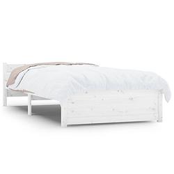 Foto van The living store bedframe grenenhout eenpersoons - 205.5 x 105.5 x 51 cm - wit