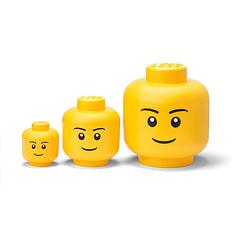 Foto van Lego opbergbox hoofd boy set van 3 stuks