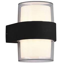 Foto van Led tuinverlichting - wandlamp buitenlamp - trion mollo up and down - 8w - warm wit 3000k - 2-lichts - rond - mat