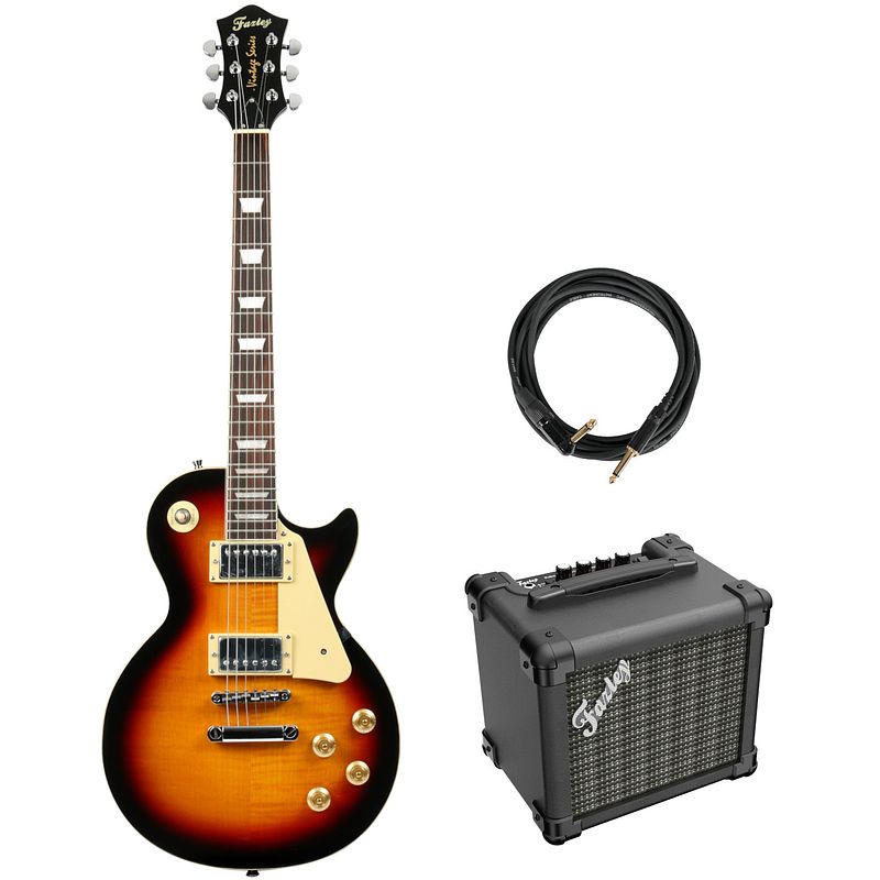 Foto van Fazley flp318 sunburst elektrische gitaar + versterker + kabel