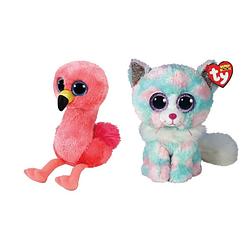 Foto van Ty - knuffel - beanie boo's - gilda flamingo & opal cat