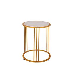 Foto van Ptmd xamm gold marble iron sidetable round