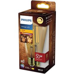 Foto van Philips led lamp edison vintage filament e27 - 50w helder amber - compatibel met dimmer - glas
