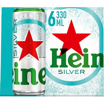 Foto van Heineken silver bier blikken 6 x 330ml bij jumbo