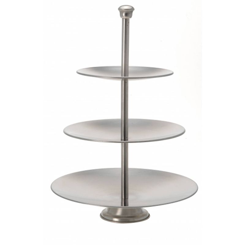 Foto van Rvs etagere met drie lagen 36,5 cm - etageres