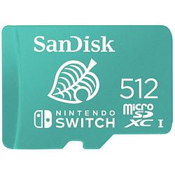 Foto van Sandisk microsdxc extreme gaming 512gb 100mb / 90mb nintendo licensed micro sd-kaart groen