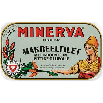 Foto van Minerva makreelfilet met groente in pittige olijfolie 120g bij jumbo