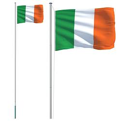 Foto van Vidaxl vlag met vlaggenmast ierland 6,23 m aluminium