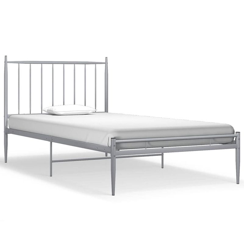 Foto van Vidaxl bedframe metaal grijs 90x200 cm