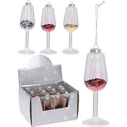 Foto van 5 stuks! hangdeco champagneglas 3 assorti