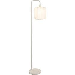 Foto van Vloerlamp fenne - beige metaal/stof - e27 - 160x37x25 cm - leen bakker