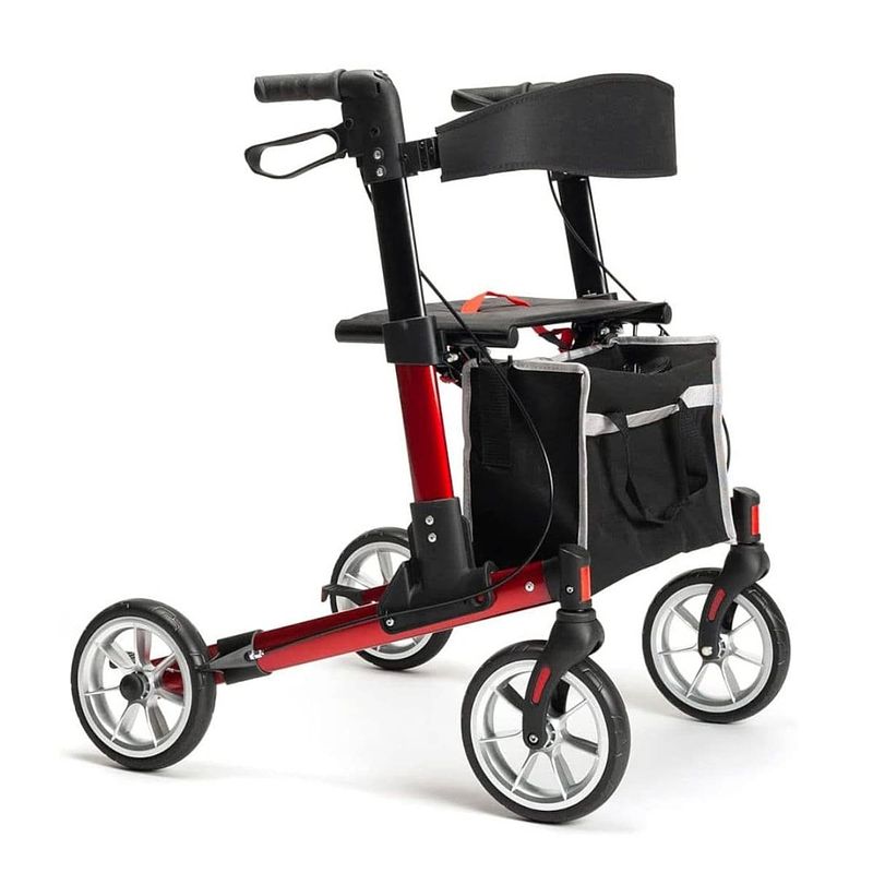 Foto van Lichtgewicht rollator quava - dubbel opvouwbaar - voor 1,65m tot 1,85m - semi-soft banden