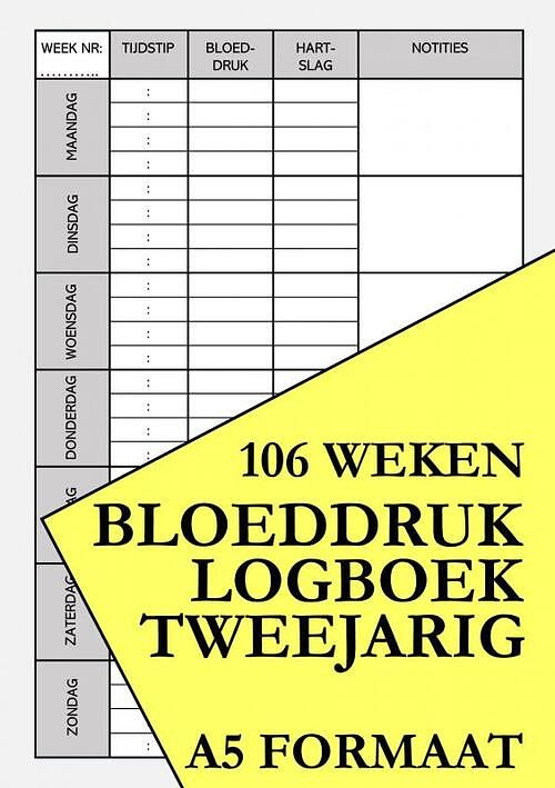 Foto van Bloeddruk logboek tweejarig - voor het noteren van bloeddruk waarden en hartslag - pub publishing - paperback (9789464486209)