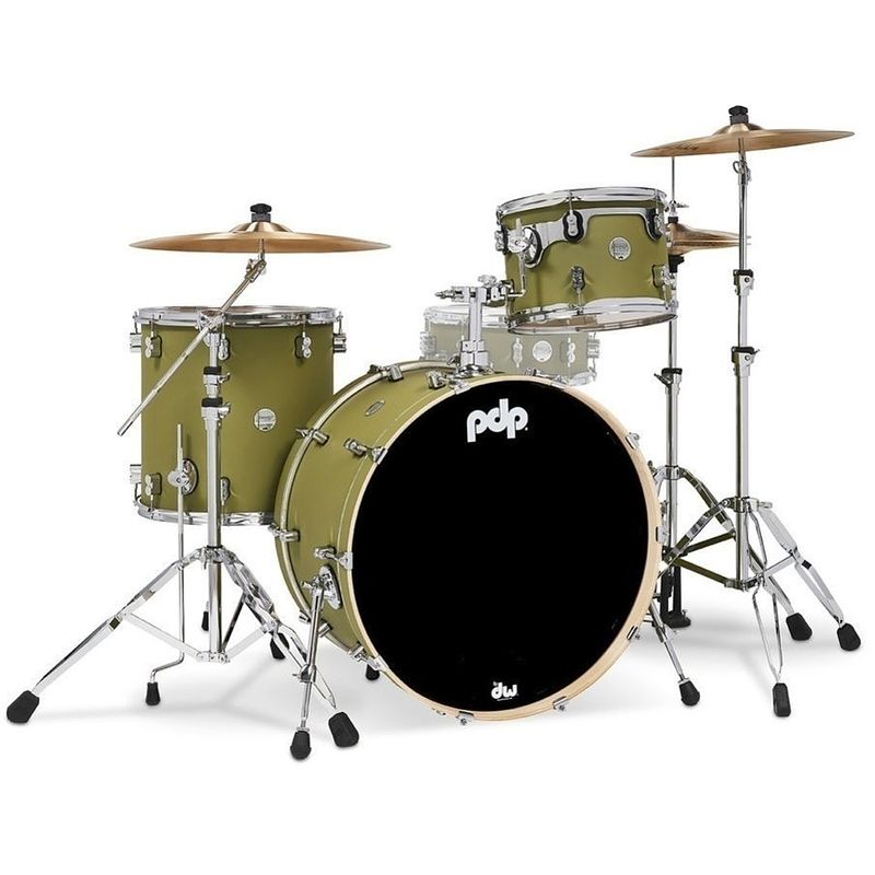 Foto van Pdp drums pd805424 concept maple finish ply satin olive 3d. shellset