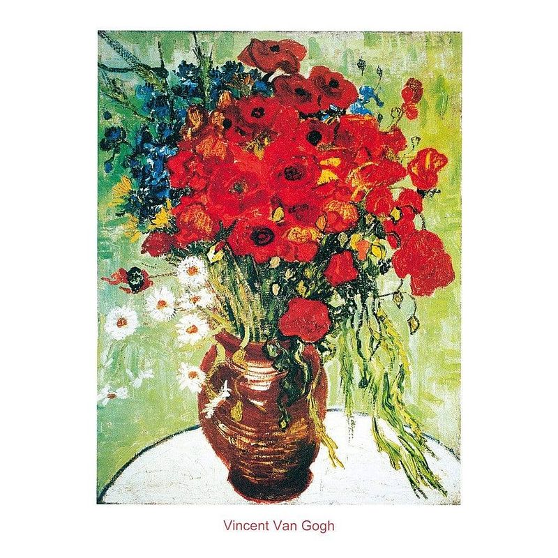 Foto van Vincent van gogh - vase avec marguerite kunstdruk 60x80cm