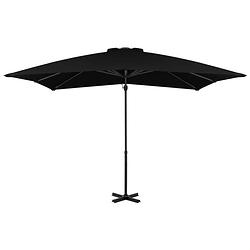 Foto van The living store hangende parasol - zwart - 250 x 250 x 230 cm - uv-beschermend polyester