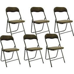 Foto van 6x klapstoel met zithoogte van 43 cm vouwstoel velvet zitvlak en rug bekleed - stoel - tafelstoel- tafelstoel -