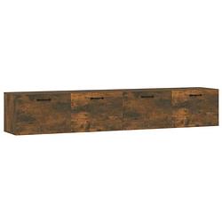 Foto van The living store wandkast - - hangkast - 100 x 36.5 x 35 cm - gerookt eiken