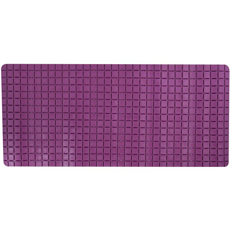 Foto van Msv douche/bad anti-slip mat badkamer - rubber - paars - 76 x 36 cm - badmatjes