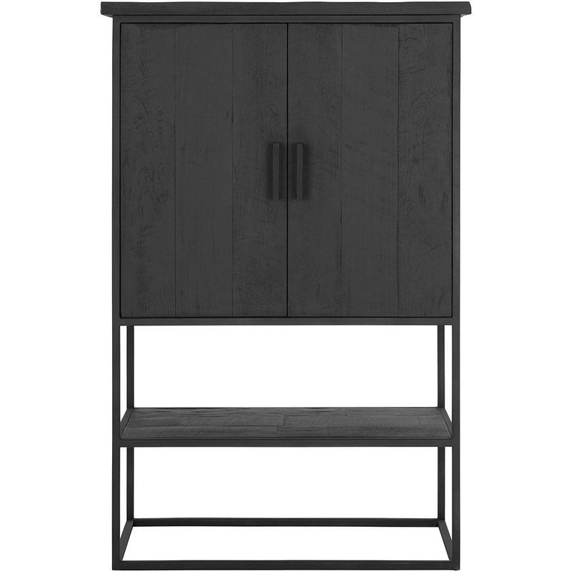 Foto van Dtp home cabinet beam small, 2 doors, open rack black,140x90x40 cm,...
