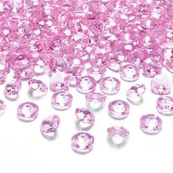 Foto van Hobby/decoratie nep diamantjes/steentjes - 100x - fuchsia roze - d1,2 x h0,7 cm - hobbydecoratieobject