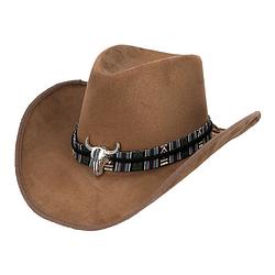 Foto van Boland party carnaval verkleed cowboy hoed rodeo - bruin - volwassenen - polyester - verkleedhoofddeksels