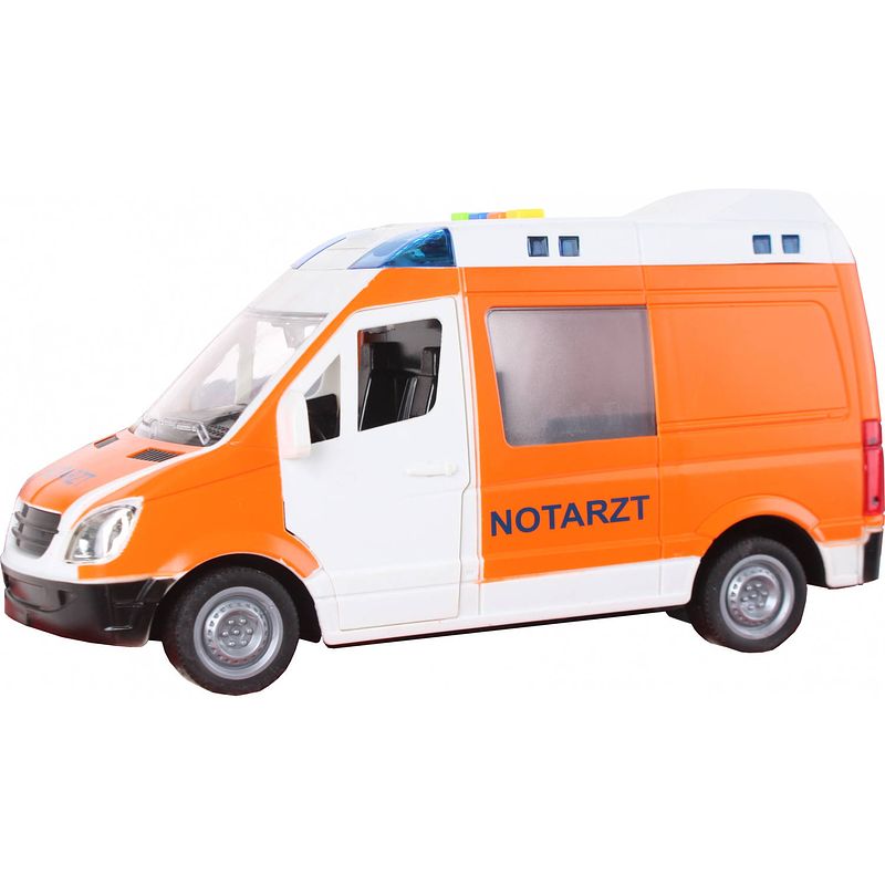 Foto van Toi-toys ambulance notatrzt met licht en geluid 22 cm wit/oranje