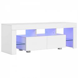 Foto van Tv kast meubel hugo - met led verlichting - 140 cm breed - wit