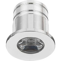 Foto van Led veranda spot verlichting - 3w - warm wit 3000k - inbouw - rond - mat zilver - aluminium - ø31mm