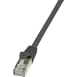 Foto van Logilink cp1053s rj45 netwerkkabel, patchkabel cat 5e f/utp 2.00 m zwart snagless 1 stuk(s)