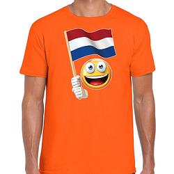 Foto van Emoticon landen / vakantie shirt oranje voor heren met emoticon l - feestshirts