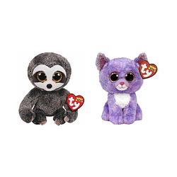 Foto van Ty - knuffel - beanie boo's - dangler sloth & cassidy cat