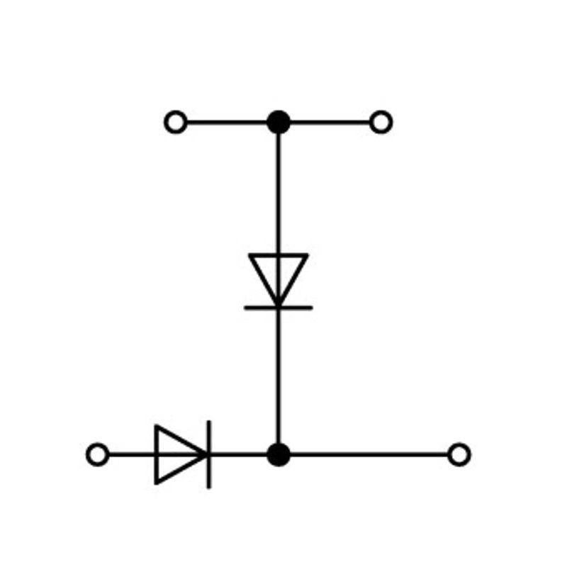 Foto van Wago 870-541/281-492 diodeklem 2-etages 5 mm spanveer toewijzing: l grijs 50 stuk(s)