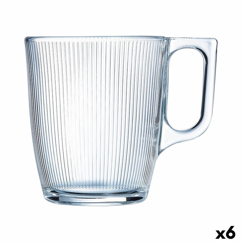 Foto van Kopp luminarc stripy ontbijt transparant glas (250 ml) (6 stuks)