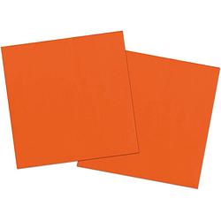 Foto van 40x stuks servetten van papier oranje 33 x 33 cm - feestservetten