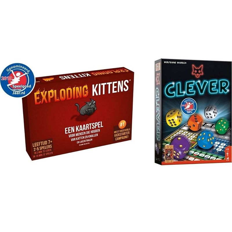 Foto van Spellenbundel - kaartspel - 2 stuks - exploding kittens & clever