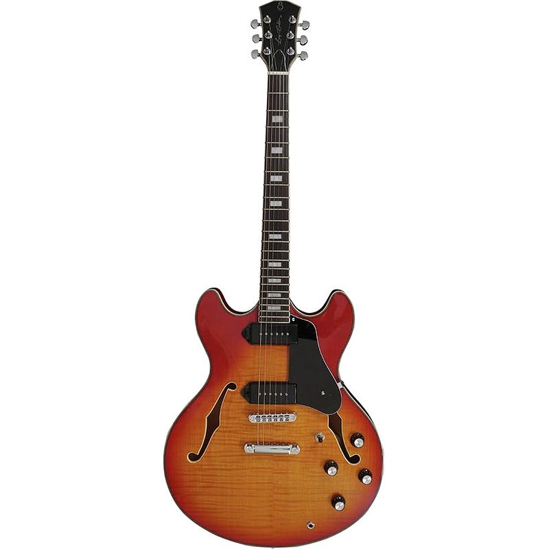 Foto van Sire larry carlton h7v cherry sunburst semi-akoestische gitaar