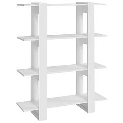 Foto van The living store boekenkast - wit - 100 x 30 x 123.5 cm (b x d x h) - bewerkt hout