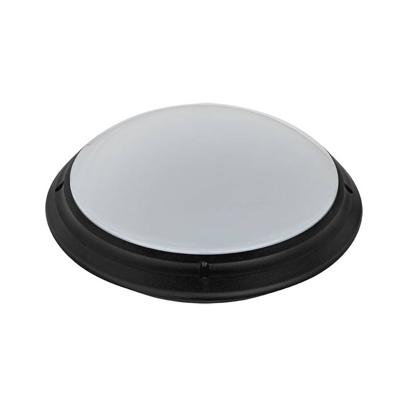 Foto van Led plafondlamp - badkamerlamp - aquin - waterdicht ip65 - e27 fitting - opbouw - rond - zwart