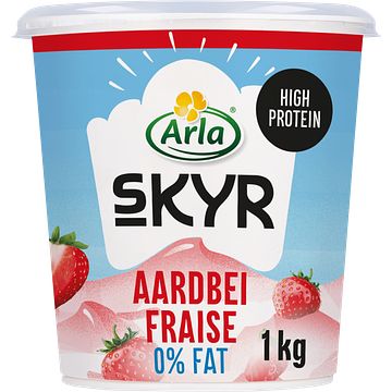 Foto van Arla skyr yoghurt aardbei 0% vet 1kg bij jumbo